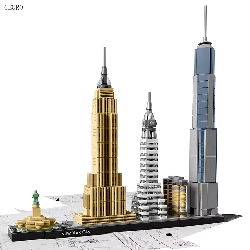 

City Architecture New York Skyline Building Blocks Set Mini Modle Bricks Town Street View Assemble Toys for Children Gifts