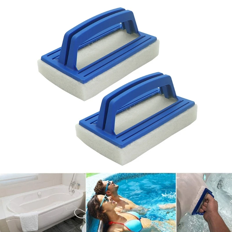 

2Pcs Swimming Pool Cleaning Pool Wall Brushes with Handle Sponge Pool Scrubbing Brush for Spas Pool Bathroom Fish