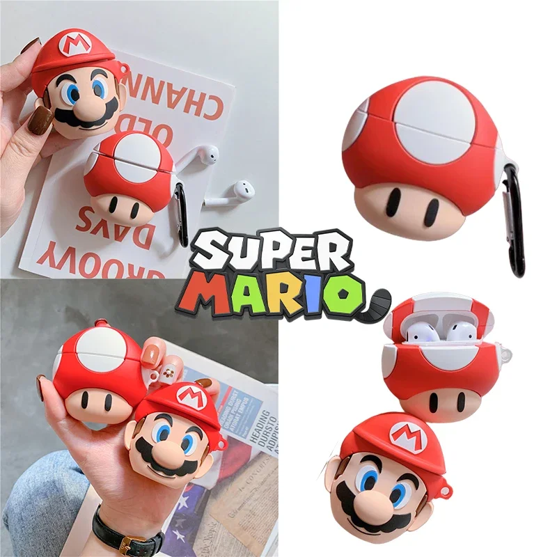 

Super Mario Silicone Airpods Pro Wireless Bluetooth Headset Cartoon Case Cute Creative AirPods 2 3 Generation Box Christmas Gift