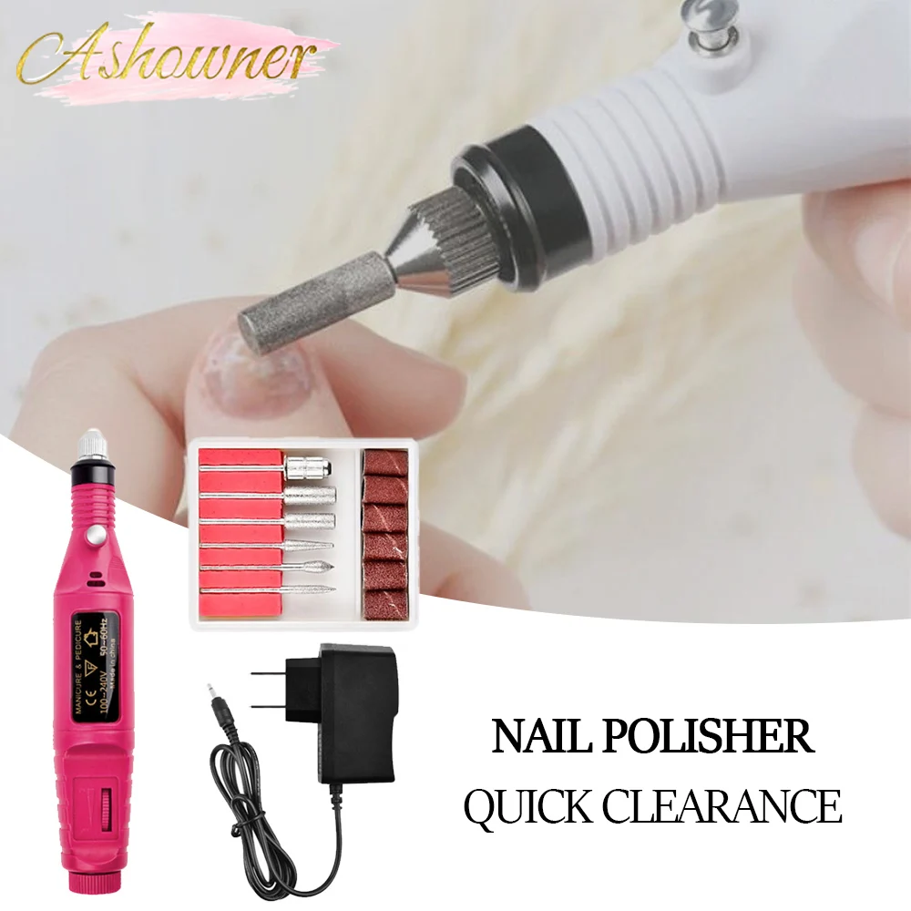 

1 Set Professional Electric Nail Drill Machine Manicure Milling Cutter Nail Art File Grinder Grooming Kits Nail Polish Remover