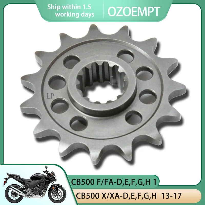 

Передняя Звездочка мотоцикла OZOEMPT 520-15T, применяется для CB500 F/FA-D,E,F,G,H,FA-J,FA-K,FA-L,FA-M,FA-N,FA-P,F ABS,X/XA-D,E,F,G,H