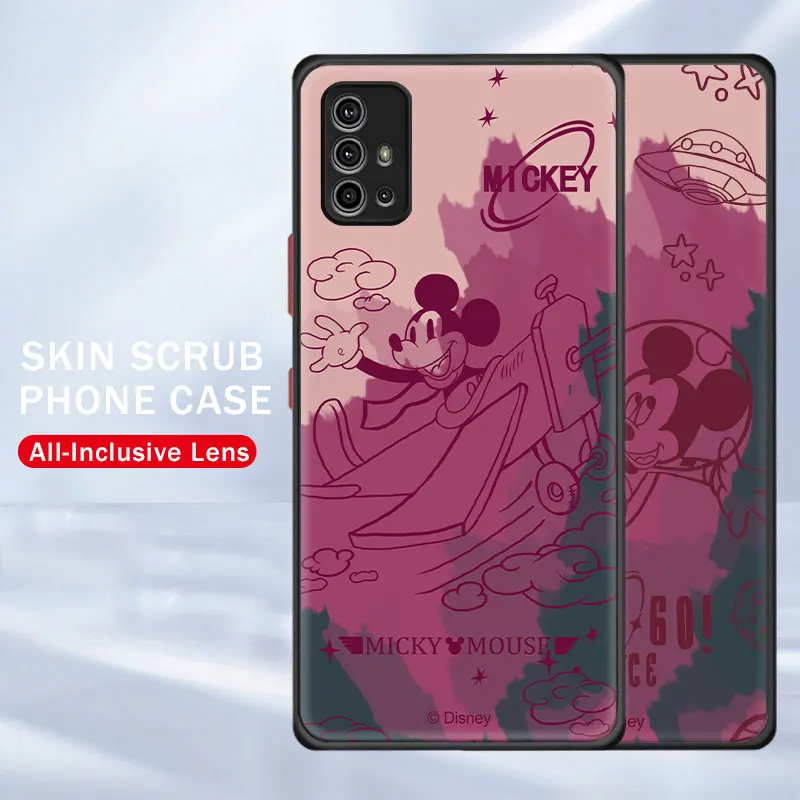 

Frosted Cover Skin Feel Clear Mickey Mouse Watercolor Paintng For Moto G40 Fusion G60 G9 Play G30 E7 Power G Stylus E7i G8 Plus