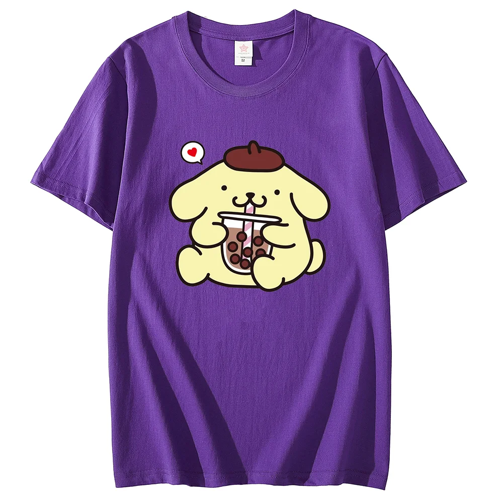 Футболка Sanrio Kawaii Purin с принтом Повседневная Спортивная уличная Harajuku для пары