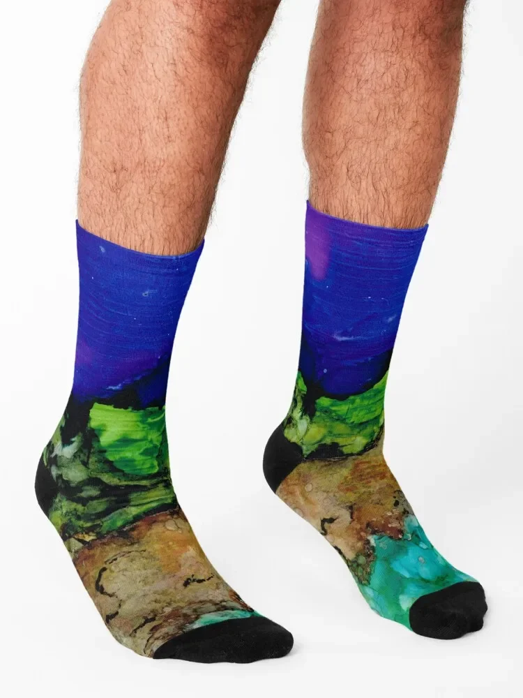 Ночное небо морские носки забавные подарки Аргентина профессиональные мужские