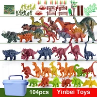 104pcs dinosaur toys with 104 realistic dinosaur figures activity play mat trees for creating a dino world t rex triceratops