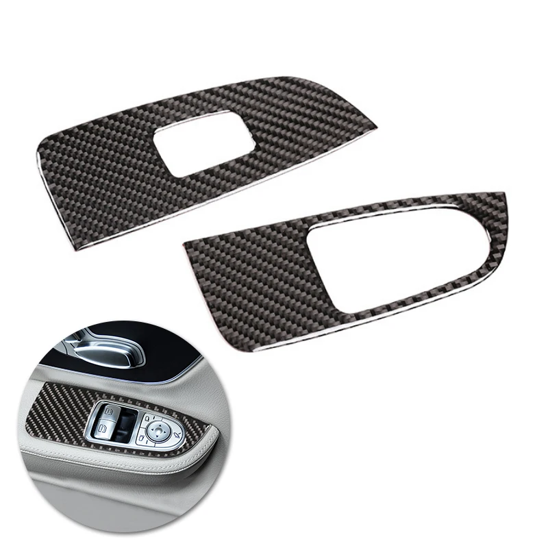 

Car Carbon Fiber Door Window Lifter Control Panel Switch Button Frame Cover Trim For Mercedes Benz V-Class V250 V260 2015-2020