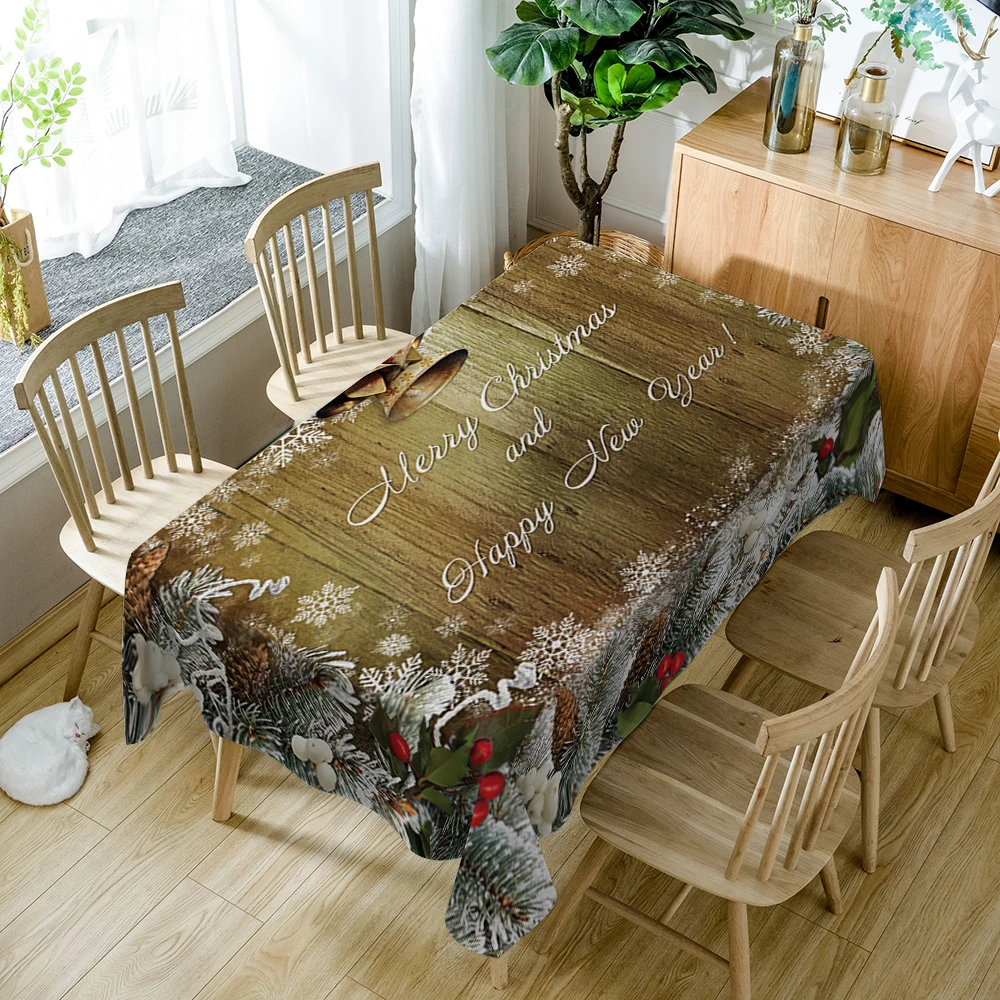 Christmas Series Linen Rectangular Tablecloth for Table Wedding Decoration Anti-stain Coffee Table Tablecloth Desk Table Cover - купить по выгодной цене