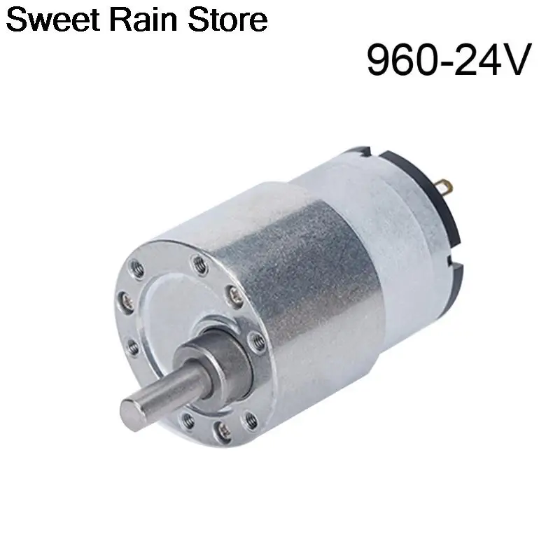 

6V/12V/24V High Torque Electric Micro Speed Reduction Geared Motor 7RPM to 960RPM Eccentric Output Shaft JGB37-520 DC Motor