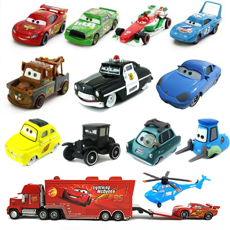 Pixar Cars 2 Toys Lightning Mc The Kings Doc Hudson Mater Metal Model Toy Car