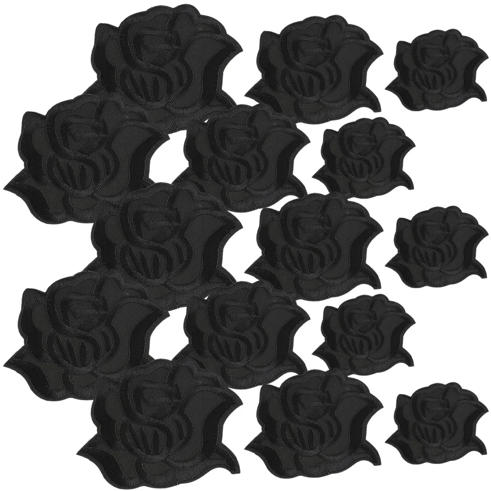 

15 Pcs Bridal Flower Patch Iron Applique Home Décor Ironing Rose Repair Patches Embroidery Accessories Jeans