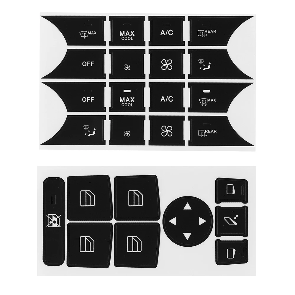 Наклейки на кнопки для ремонта автомобиля черные A/C наклейки окно радио Mercedes Benz