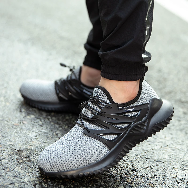 New Mens Hiking Shoes Mesh Steel Toe Cap Men Work Safety Shoes Working Boots Puncture Proof Protective Footwear Size 39-46