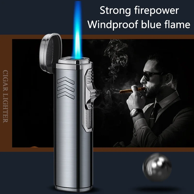 

Cigar Butane Gas Lighter Windproof Torch Inflatable Jet Flame Cigarette Smoking Unusual Gift For Men Metal Turbo Fire Creative