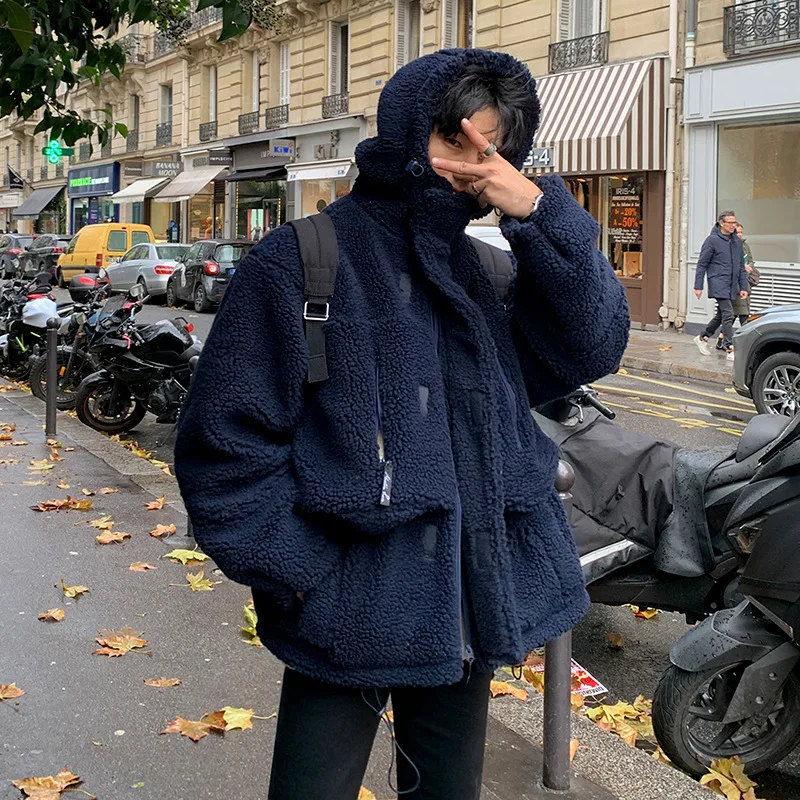 Кашемировая куртка из ягненка мужская зимняя толстая флисовая хлопковая