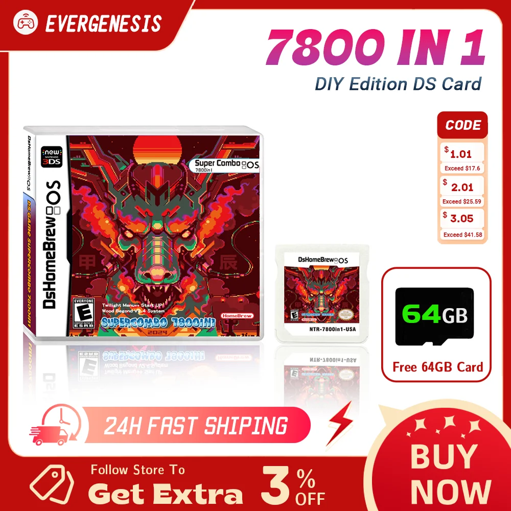 DlY Edition 7800 в 1 сборка R4 3D-флеш-карта адаптер SDHC карта памяти RTs Ds видеоигр