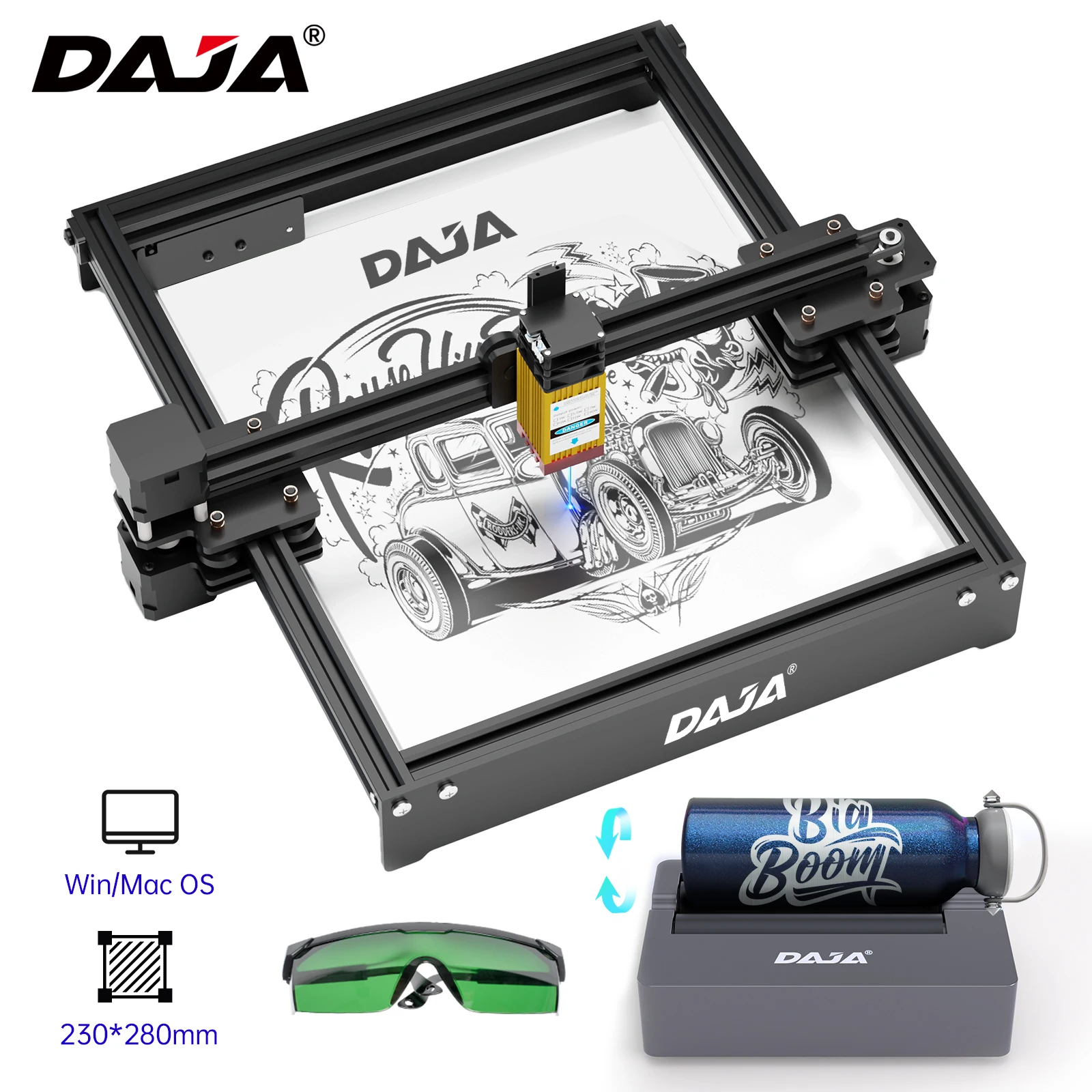 

DAJA Laser Engraving CNC Portable Laser Engraver Marking Machine for Logo Steel Wood Plastic Bamboo WIFI DIY Glass Leather D3