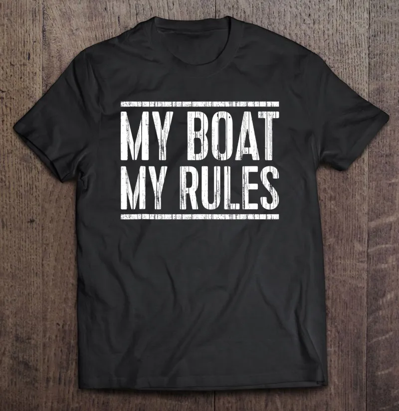 

Футболка мужская оверсайз с надписью «My Boat My Rules»