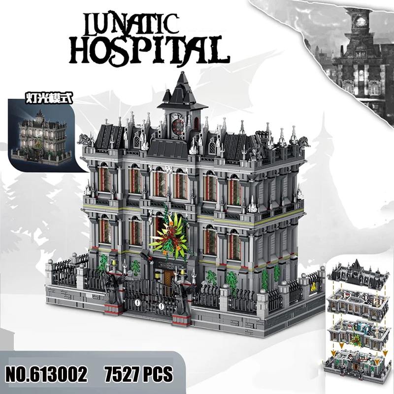 

7537pcs Lunatic Hospital 613002 Moc Series Building Blocks Architecture Compatible Diy Assembled Model Toy Kid Christmas Gift