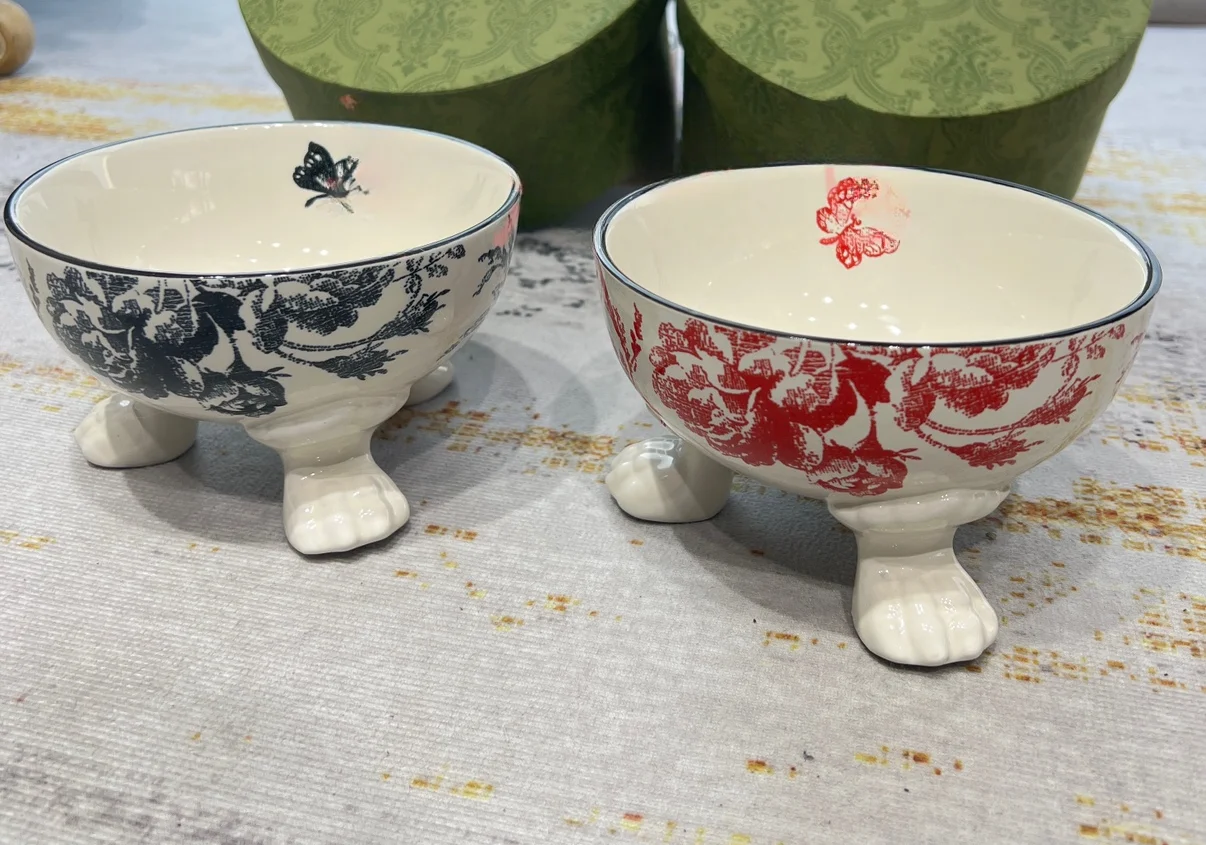 

Милая керамическая миска для домашних животных, подарочный набор для еды и питья, с высокой ногой, для кошек и собак