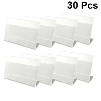 30pcs 6x4cm acrylic shelf label holder price tags premium plastic transparent price tag with price