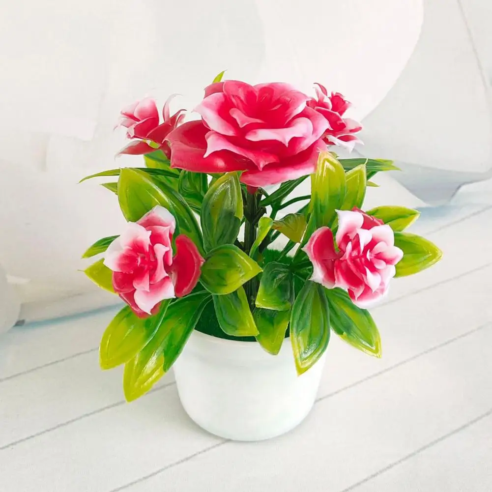 

Potted Plant Lifelike Artificial Plastic Simulation Flowers Pot for Home