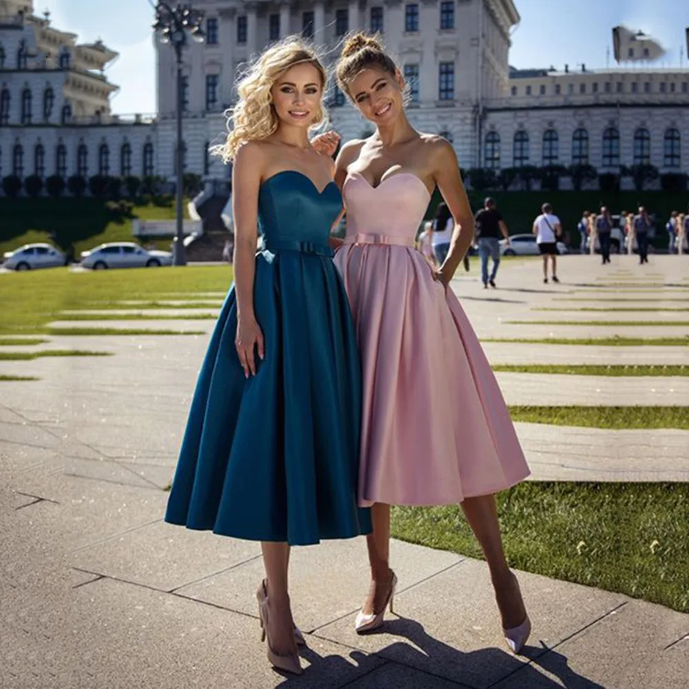

New Arrival Formal Pink Short Prom Dresses Sleeveless Strapless Elegant Plus size Vestdios evening Party Gown
