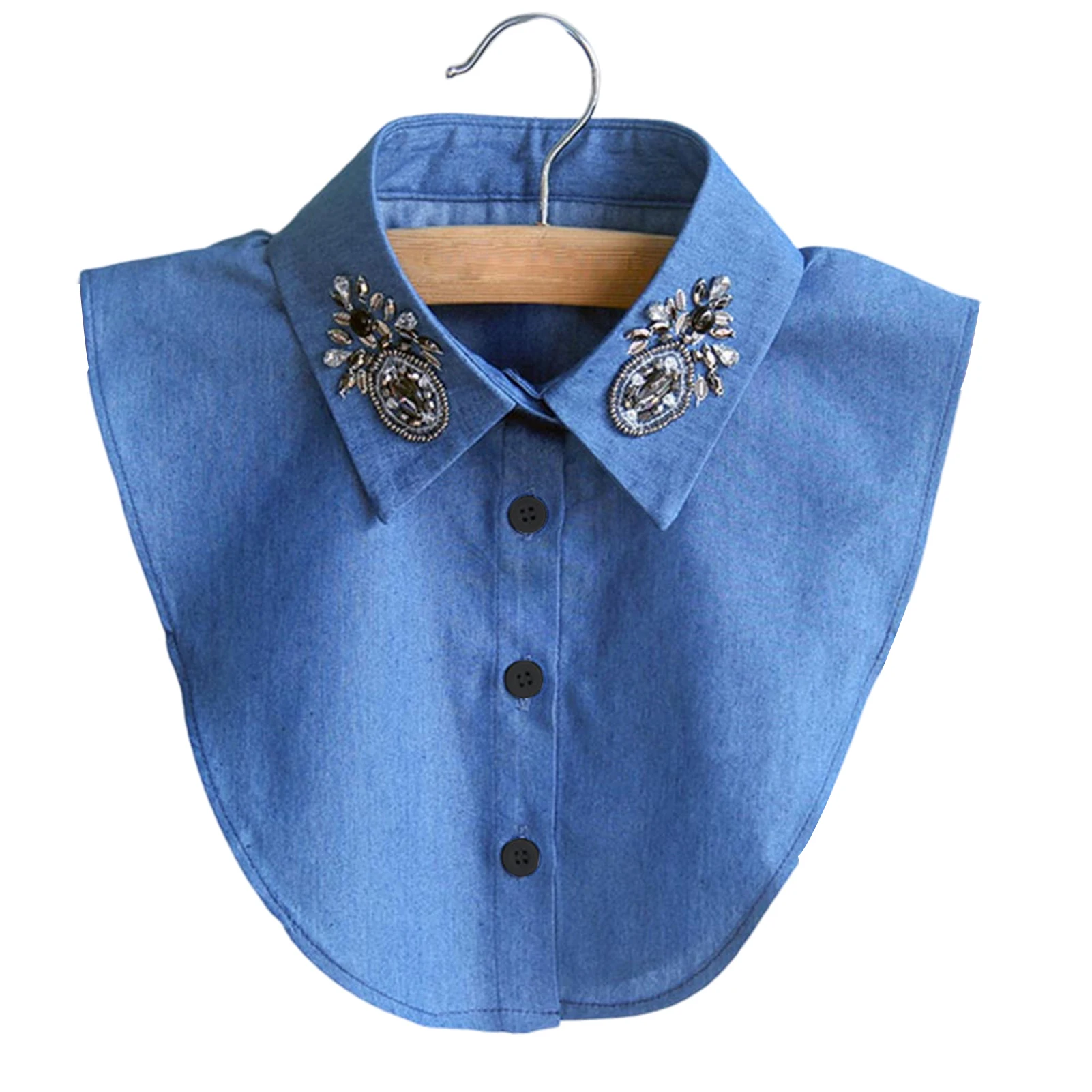 

Джинсовый декоративный искусственный воротник, легко носить и снимать, реалистичный воротник, подходит для униформы, курток