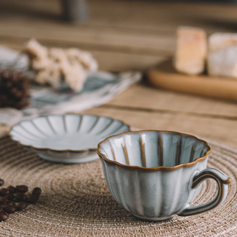 

Vintage Lace Set Coffee Mug Creative Beautiful Afternoon Tea Cup Porcelain Espresso Mug Taza De Cafe Tea Cups and Saucer Sets