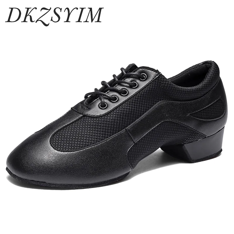DKZSYIM Latin Dance Shoes Ballroom Modern Tango Jazz soft sole Shoes practice dance shoes Men and Woman Dance Sneaker size 34-45