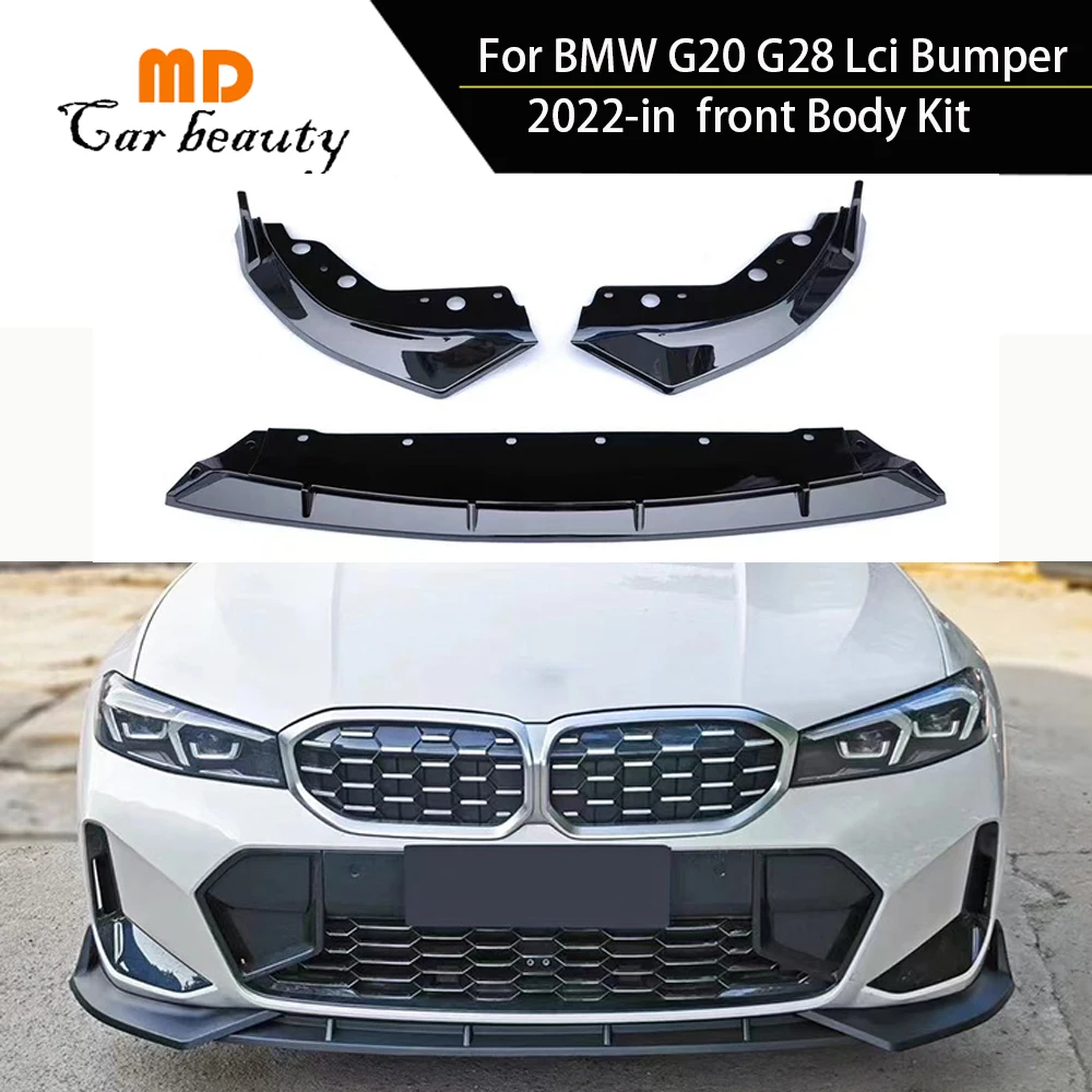 

For BMW 3 Series G20 G28 Front Bumper Carbon Fiber 2018-2022 Spoiler Lip Wing Body Kit Molding Splitter Cover Trim Accessories