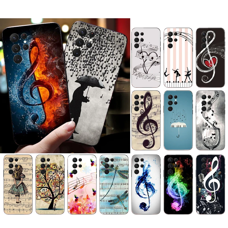 

Phone Case for Samsung Galaxy S23 S22 S21 S20 Ultra S20 S22 S21 S10 S9 Plus S10E S20FE Music Notes Case