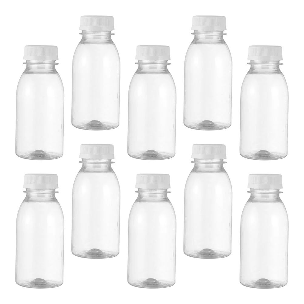

10 Pcs Plastic Beverage Containers Minifridge Clear Water Bottle Mininfridge Milk Bottle Travel Bottle Transparent Empty Bottles