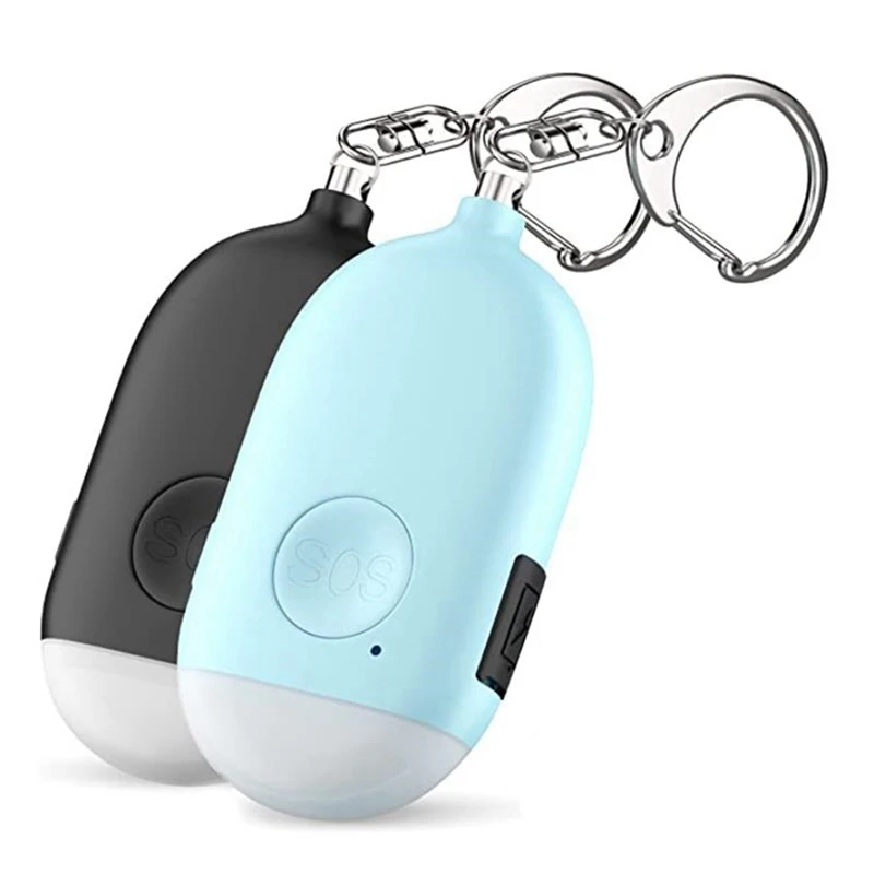 

2 Pcs Safe Sound Personal Alarm,130DB Keychain Alarm Security Alarm With Mini Emergency LED Light For Women Kids Elderly