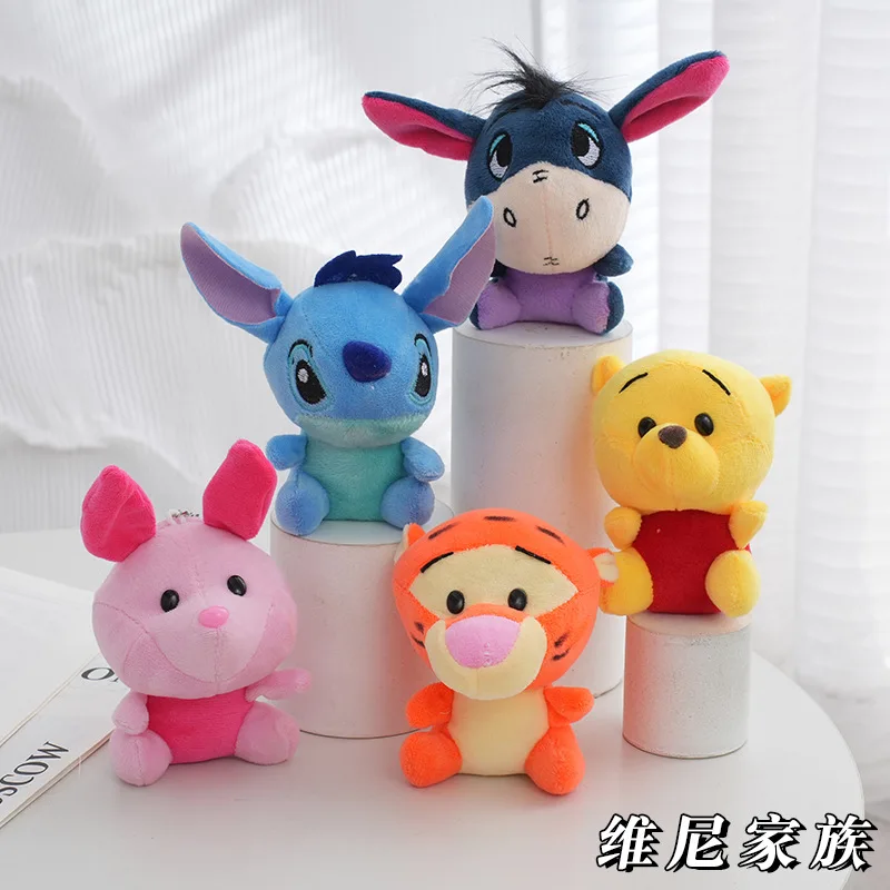 

Disney 11cm Kawaii Plush Doll Winnie The Pooh Tigger Stitch Toy Backpack Ornaments Gifts Souvenir For Boys Girls Birthday Gifts