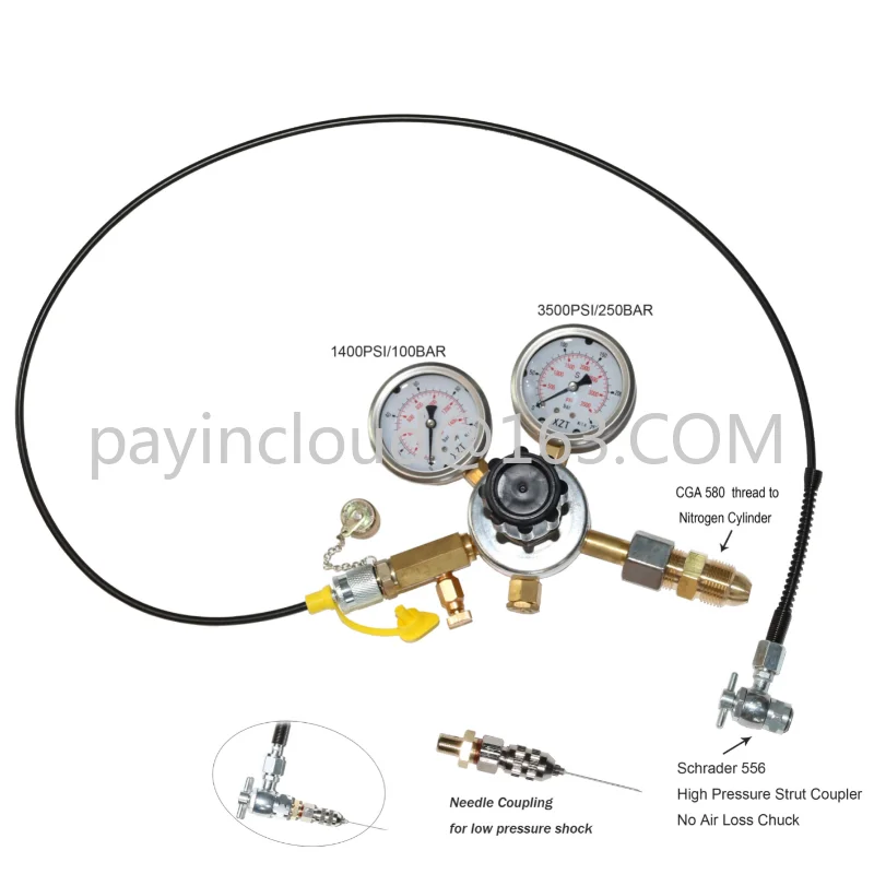 

S3 Nitrogen gas charging kit for shock,Regulator Air Chuck Schrader Shock Fill tool, Schrader 556 couplings