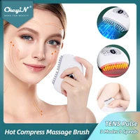 ckeyin electric vibration facial massager pulse face skin tighten massage brush hot compress wrinkle remover meridian massager