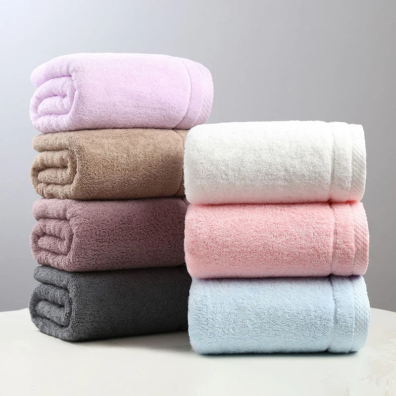 

Cotton Towel Set for Adults 2 Face Hand Towel 1 Bath Towel Bathroom Solid Color Blue White Terry Washcloth Travel Sports Towels