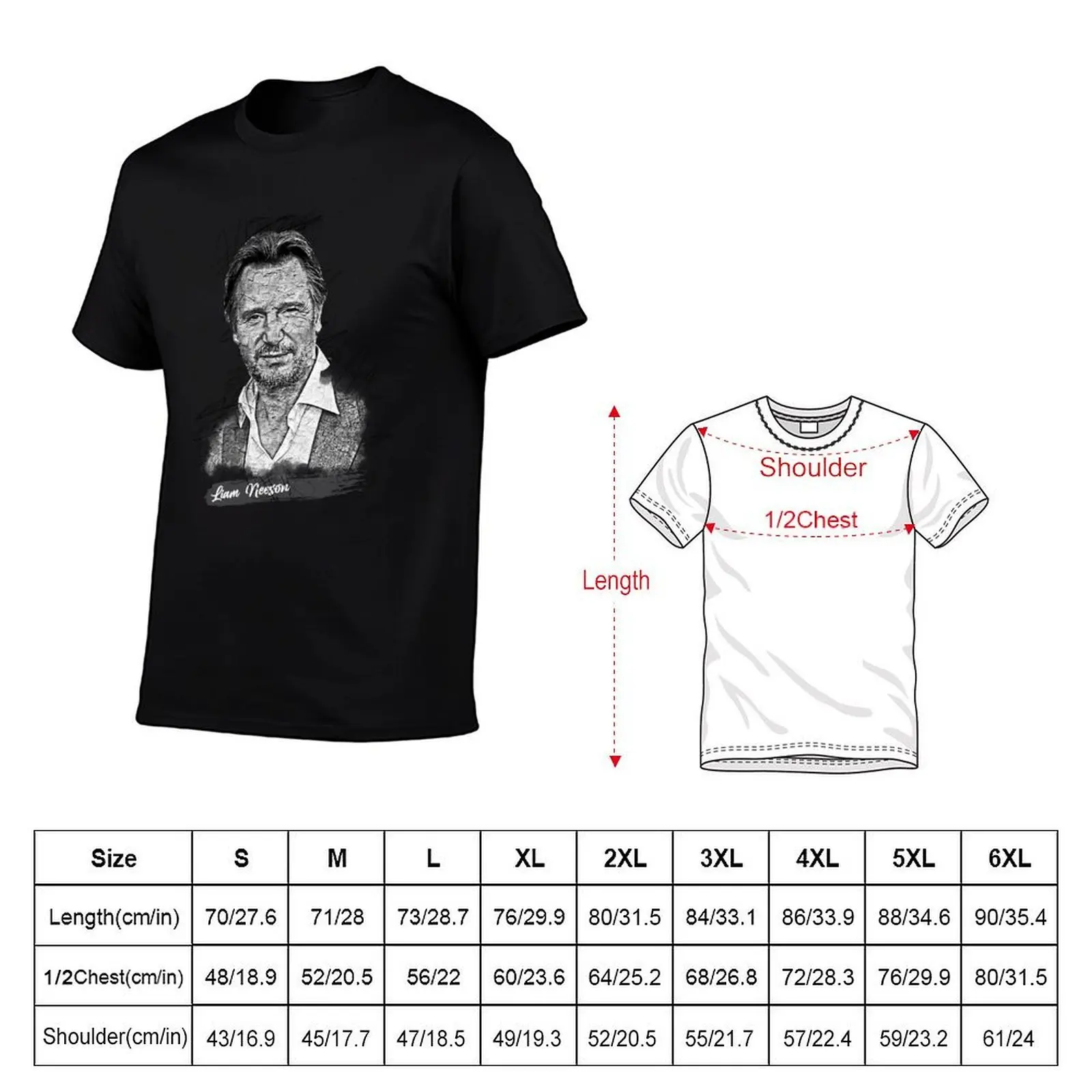 Абстрактный эскиз Лиама Нисона, футболка с изображением Лиама Нисона, большого размера, из мягкого хлопка. (art.: 3920dd11ae2dd) - 3920dd11ae2dd