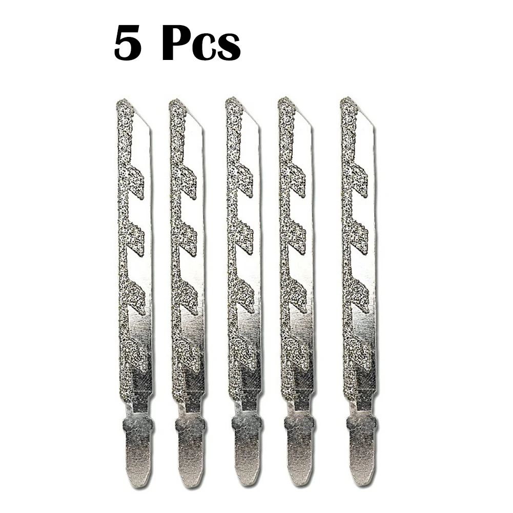 

5pcs 100mm T-shank Diamond Coated Jigsaw Blade Dry/Wet Use Reciprocating Saw Blades For Granite Tile Cutting Hand Tools