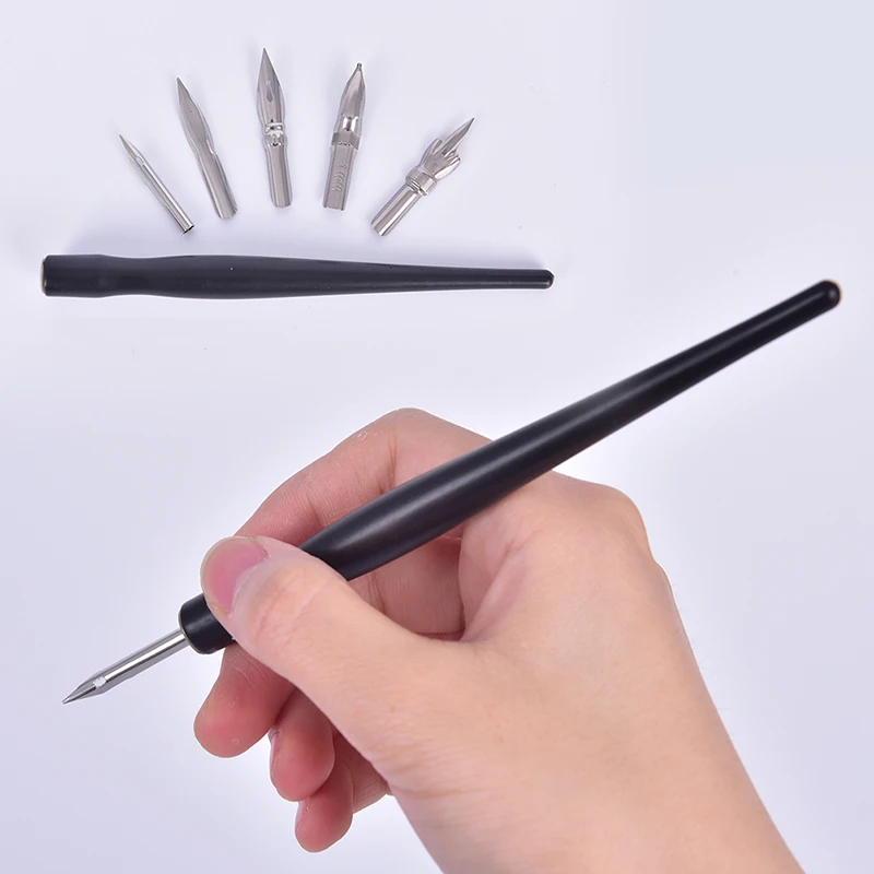 

1Set Cartoon Nib Holder Eraser Painting Material Stationery Set Manga Pen Dip Calligraphy Drawing Tool No-wipe Bleed Line Pen