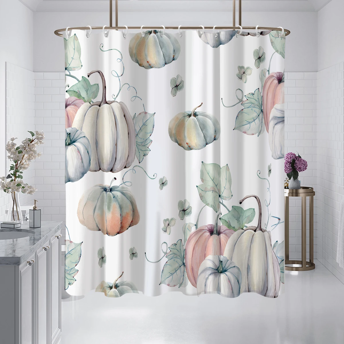 1 шт. занавеска для душа с принтом тыквы 180x180 см