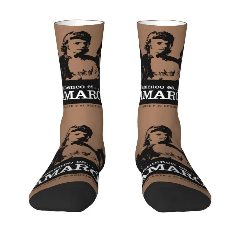 

Забавные мужские носки Camaron De La Island, теплые воздухопроницаемые носки унисекс с 3D-принтом фламенко, певец, остров, креветок