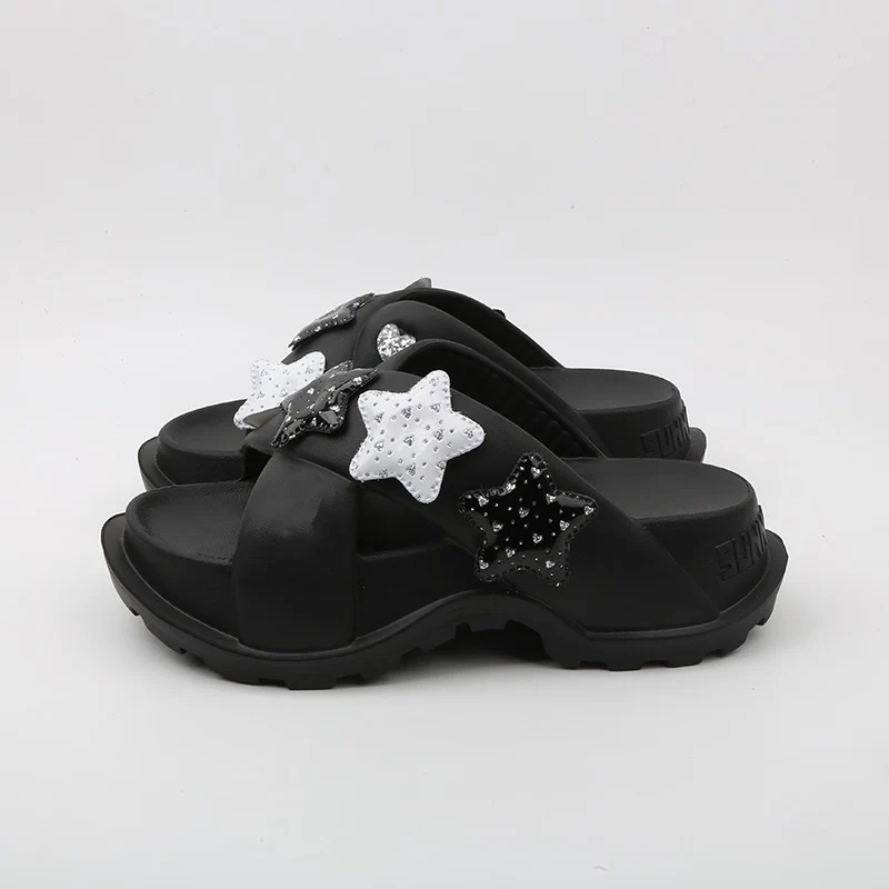 Goth White Black Y2K Star Shoe Charms DIY Accessories For Women Girls Shoes Buckles Decoration Cool Gothic Punk Jewelry Gifts