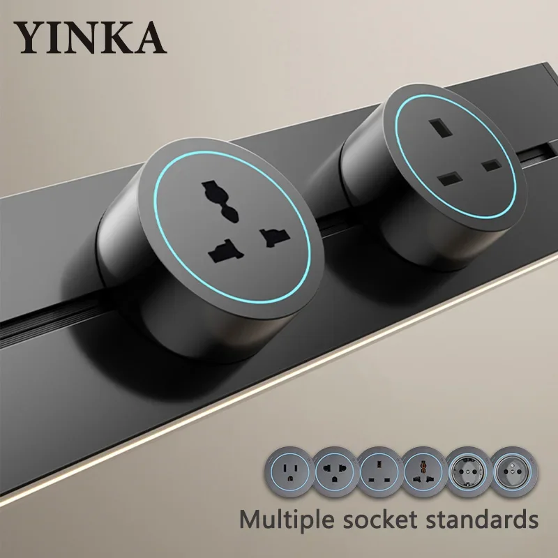 Электрическая розетка YNKA с USB серая