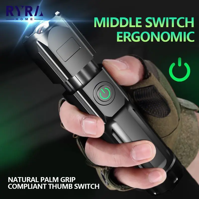 

Мощный легкий фонарик с usb-зарядкой, маленький портативный прожектор, телескопический зум, дальний прожектор, наружная осветительная лампа