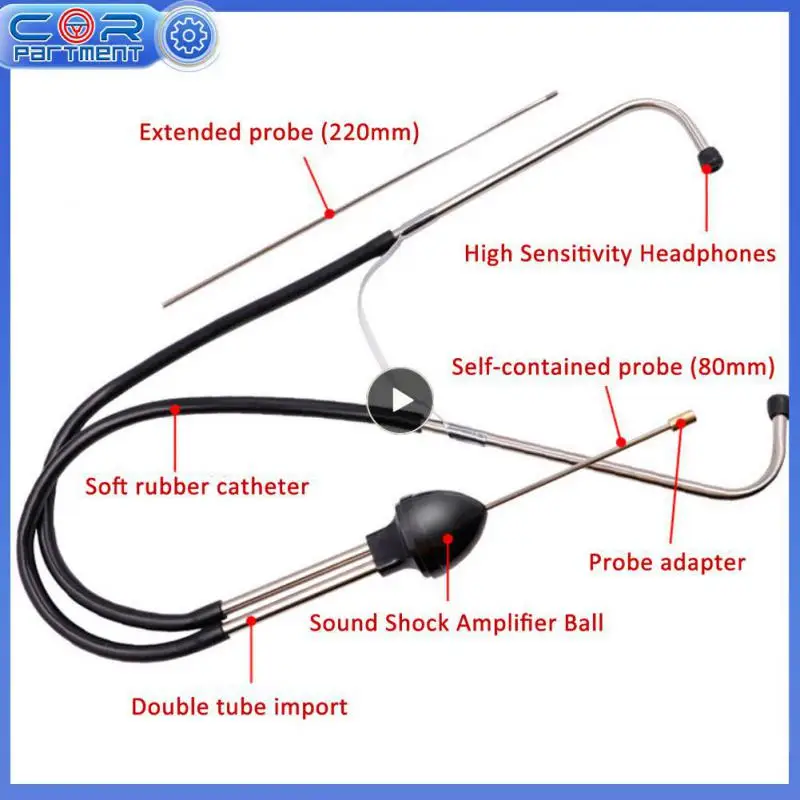 

Automobile Abnormal Sound Diagnosis Device Sensitive Durable Stainless Steel Cylinder Stethoscope Humanized Design Earplugs