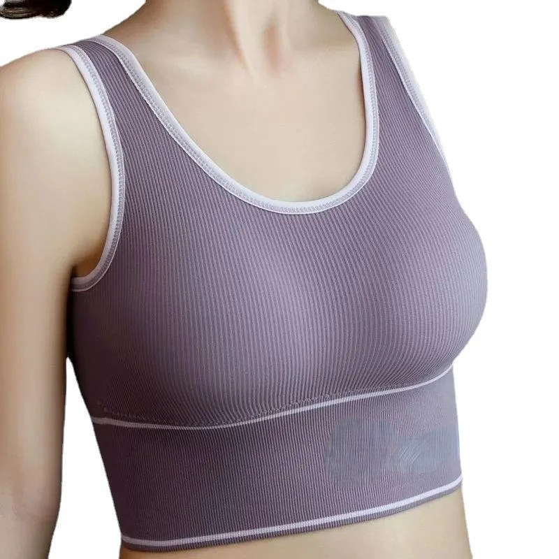 

Women's Seamless Deep U-Shaped Back-Shaping Tube Top Push Up Bra Yoga Sports Bra Without Steel Ring All-Match Base Sports Vest