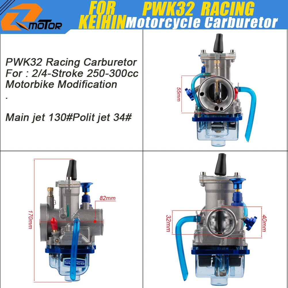 

Универсальный карбюратор PWK 24 26 28 30 32 34 мм для Keihin Carb 2T 4T Мотоцикл ATV Quad Go Kart Байк Скутер Мотокросс