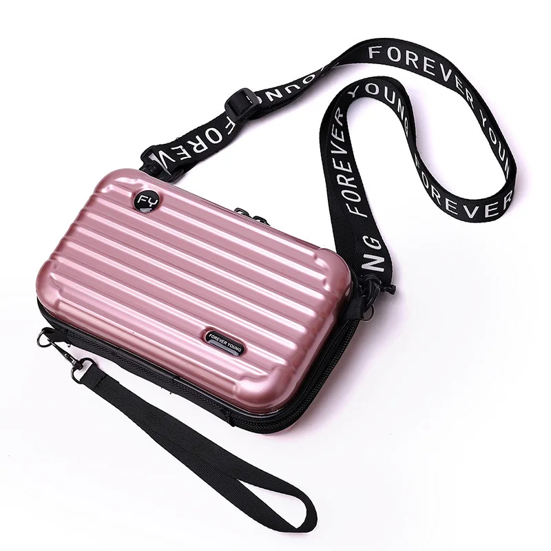 

Women's Small PVC Shoulder Bag Suitcase Shape Tote Bag Mobile Phone Zipper Bag Women's Coin Purse Travel Cosmetics Beauty Bag