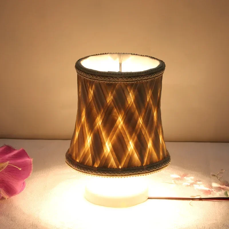 Заводской современный абажур в европейском стиле с зажимом E14 тканый на заказ из